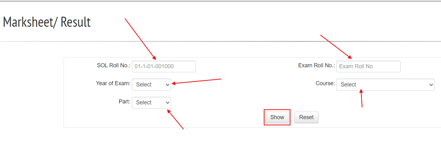sol marksheet download